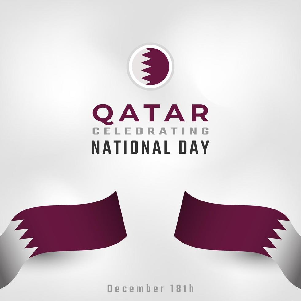 Happy Qatar National Day December 18th Celebration Vector Design Illustration. Template for Poster, Banner, Advertising, Greeting Card or Print Design Element