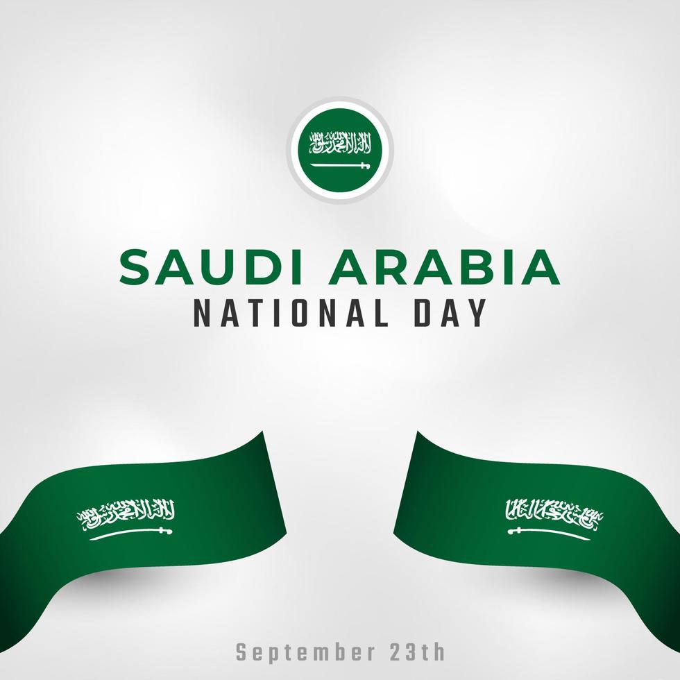 Happy Saudi Arabia National Day September 23th Celebration Vector Design Illustration. Template for Poster, Banner, Advertising, Greeting Card or Print Design Element