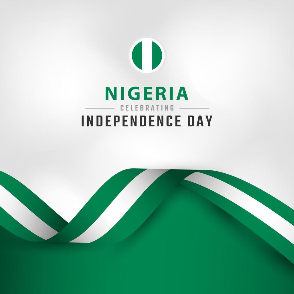 Happy Nigeria Independence Day October 1th Celebration Vector Design