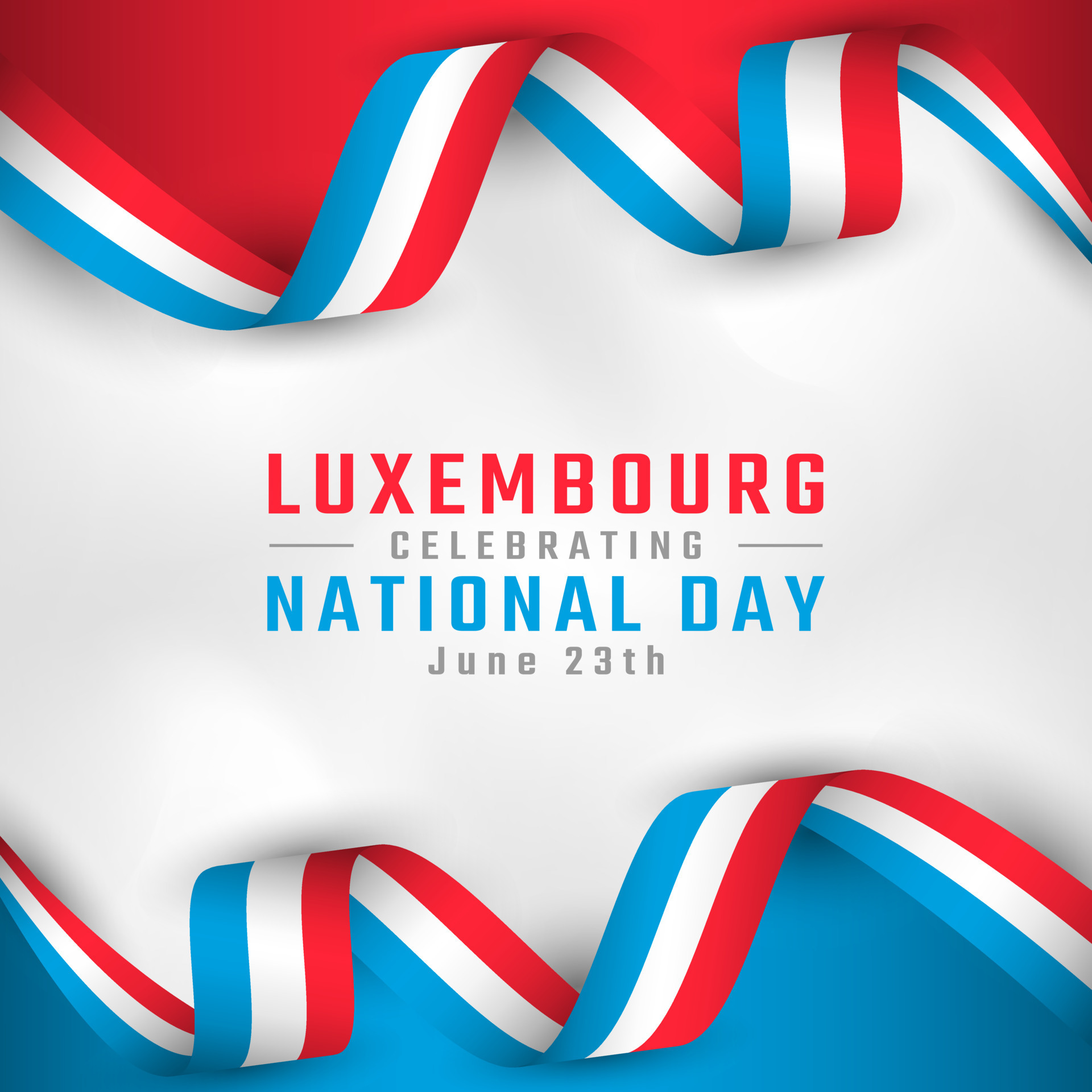 Happy Luxembourg National Day June 23th Celebration Vector Design