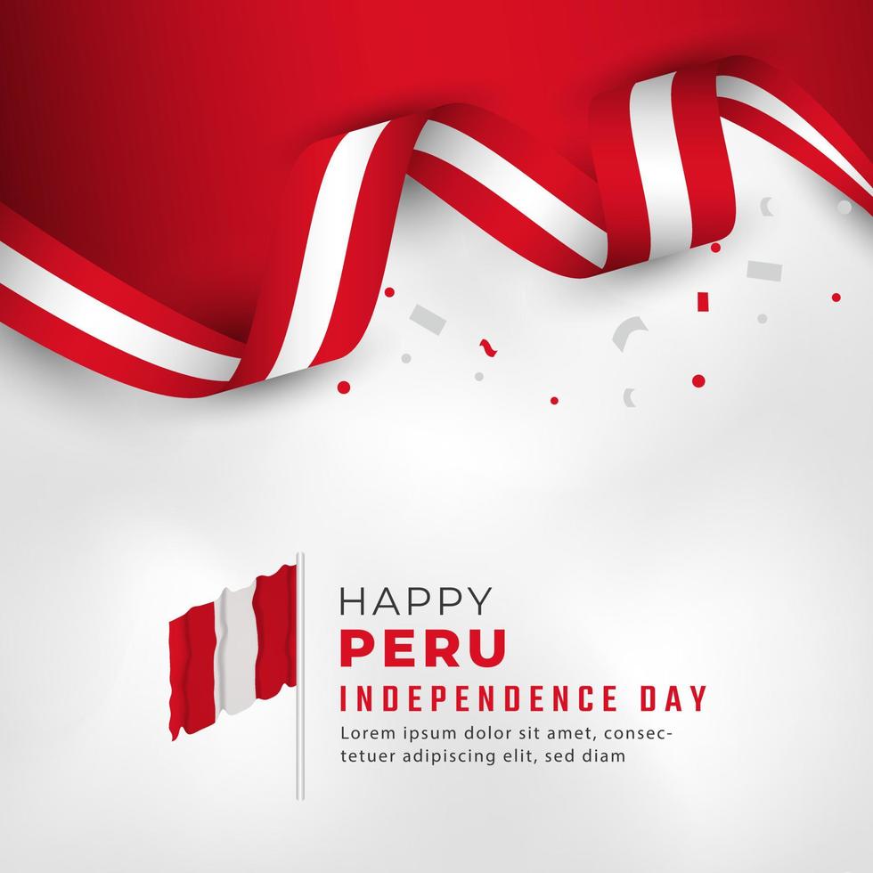 Happy Peru Independence Day July 28th Celebration Vector Design Illustration. Template for Poster, Banner, Advertising, Greeting Card or Print Design Element