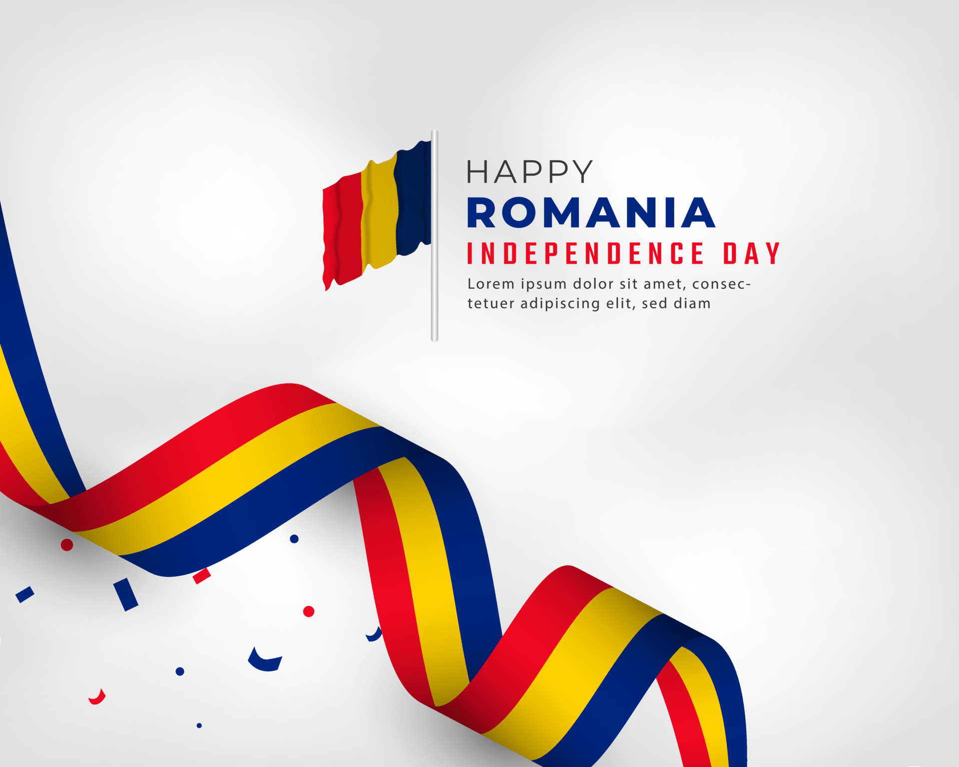 Happy Romania Independence Day May 10th Celebration Vector Design