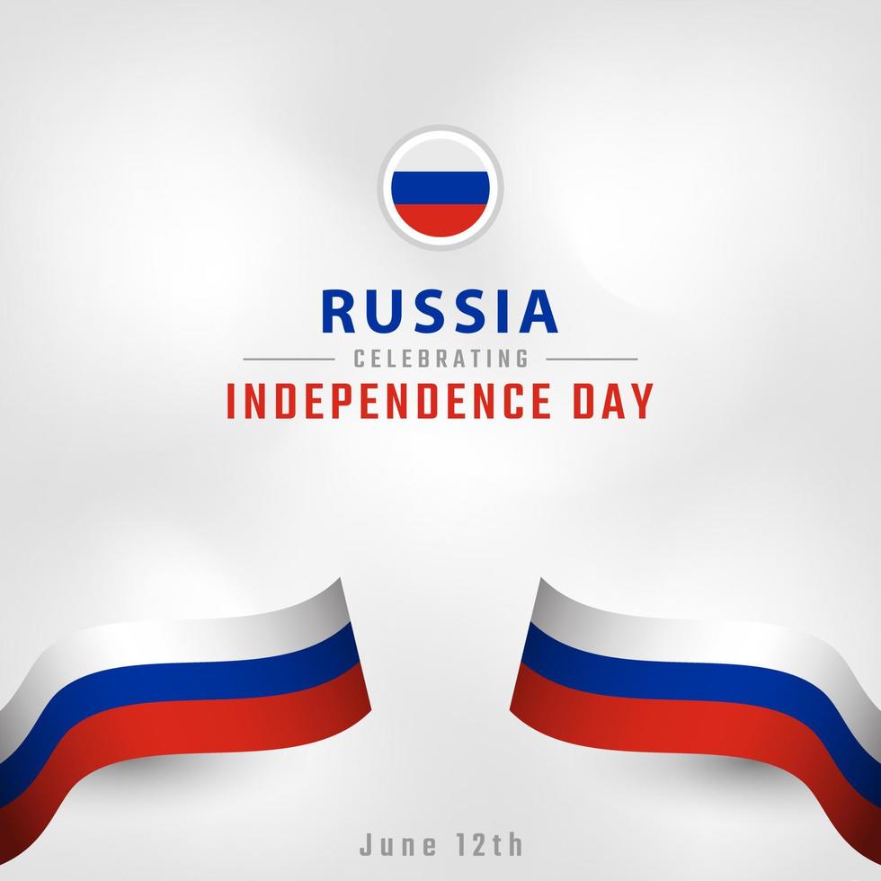 Happy Russia Independence Day June 12th Celebration Vector Design Illustration. Template for Poster, Banner, Advertising, Greeting Card or Print Design Element