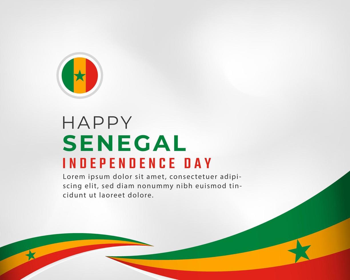 Happy Senegal Independence Day April 4th Celebration Vector Design Illustration. Template for Poster, Banner, Advertising, Greeting Card or Print Design Element