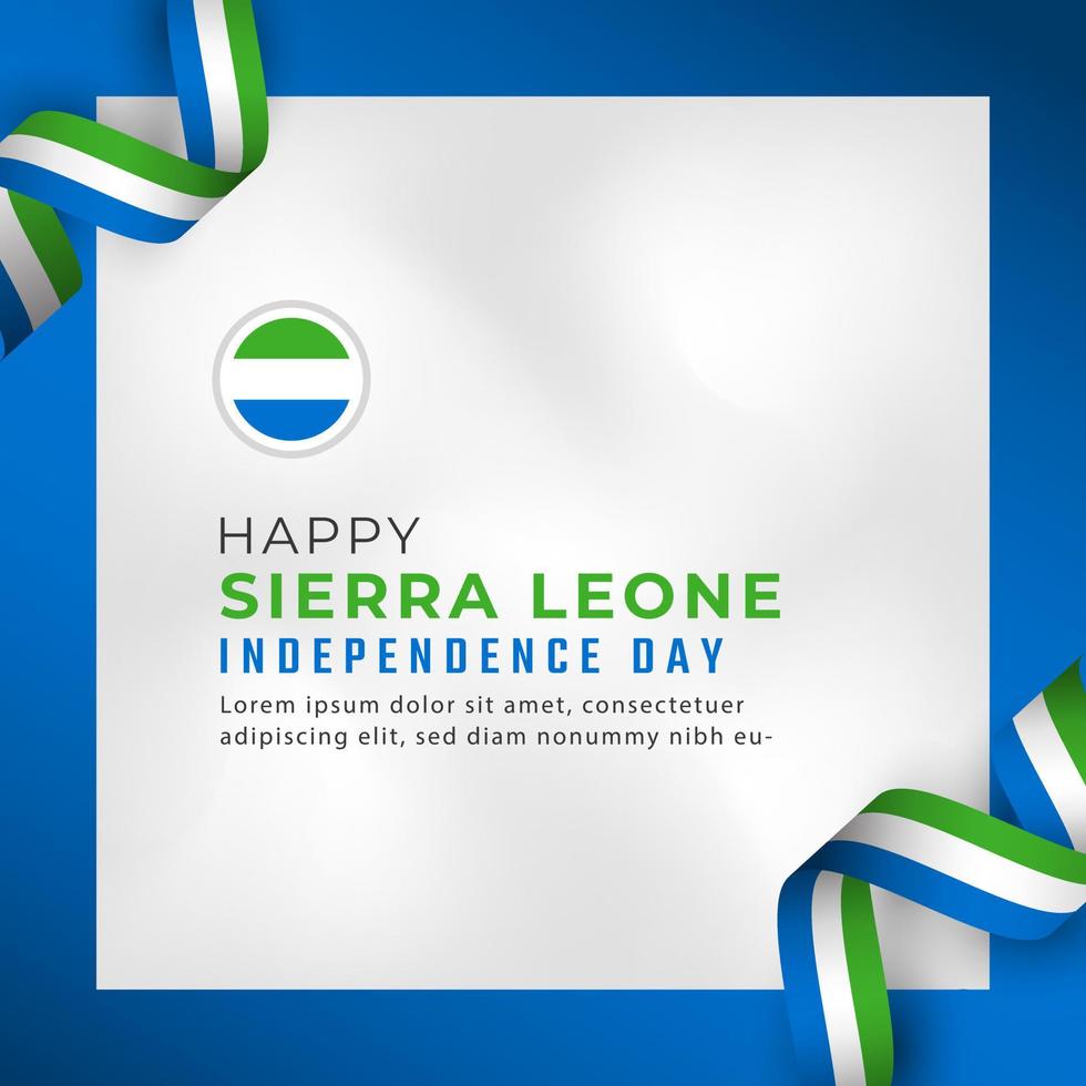 Happy Sierra Leone Independence Day April 27th Celebration Vector Design Illustration. Template for Poster, Banner, Advertising, Greeting Card or Print Design Element