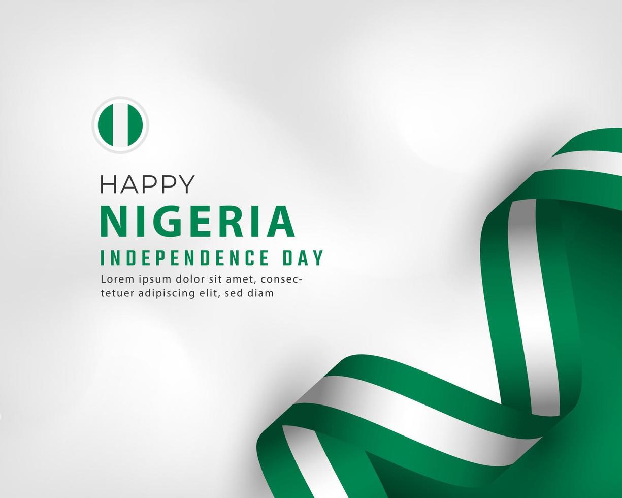 Happy Nigeria Independence Day October 1th Celebration Vector Design Illustration. Template for Poster, Banner, Advertising, Greeting Card or Print Design Element