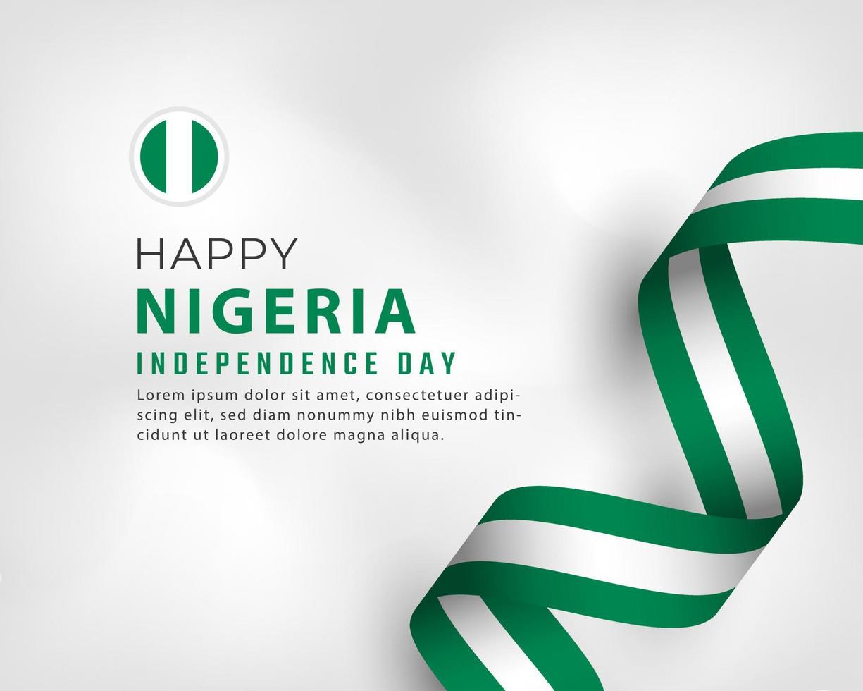 Happy Nigeria Independence Day October 1th Celebration Vector Design Illustration. Template for Poster, Banner, Advertising, Greeting Card or Print Design Element