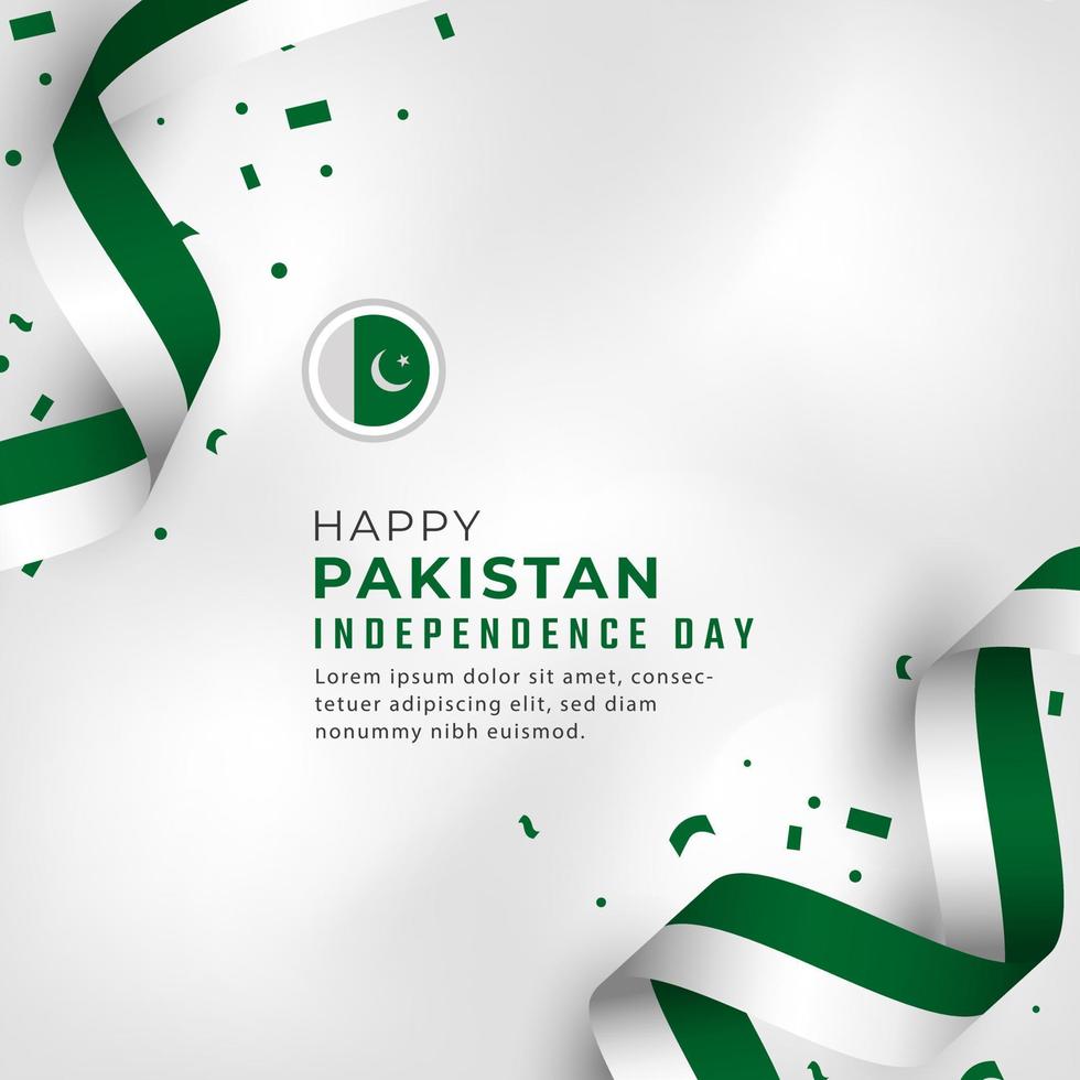 feliz día de la independencia de pakistán 14 de agosto celebración ilustración de diseño vectorial. plantilla para poster, pancarta, publicidad, tarjeta de felicitación o elemento de diseño de impresión vector