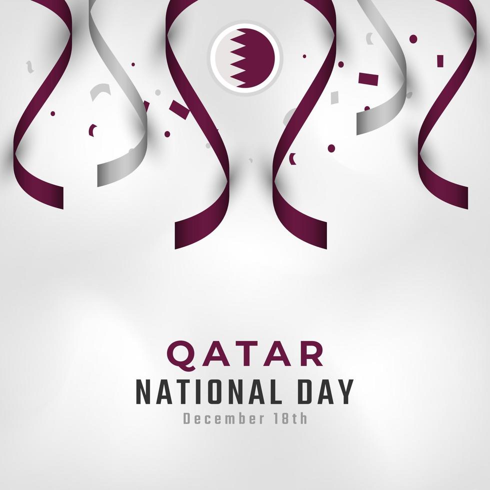 Happy Qatar National Day December 18th Celebration Vector Design Illustration. Template for Poster, Banner, Advertising, Greeting Card or Print Design Element