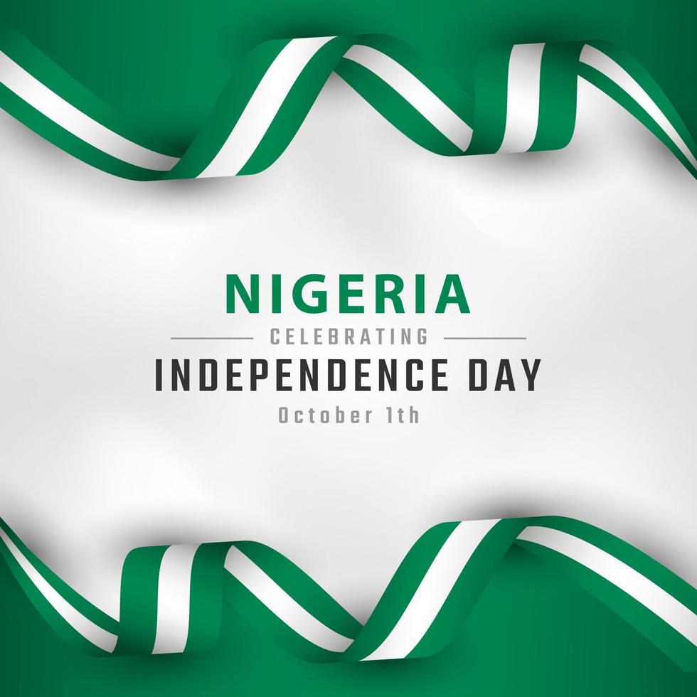 feliz día de la independencia de nigeria 1 de octubre celebración vector diseño ilustración. plantilla para poster, pancarta, publicidad, tarjeta de felicitación o elemento de diseño de impresión