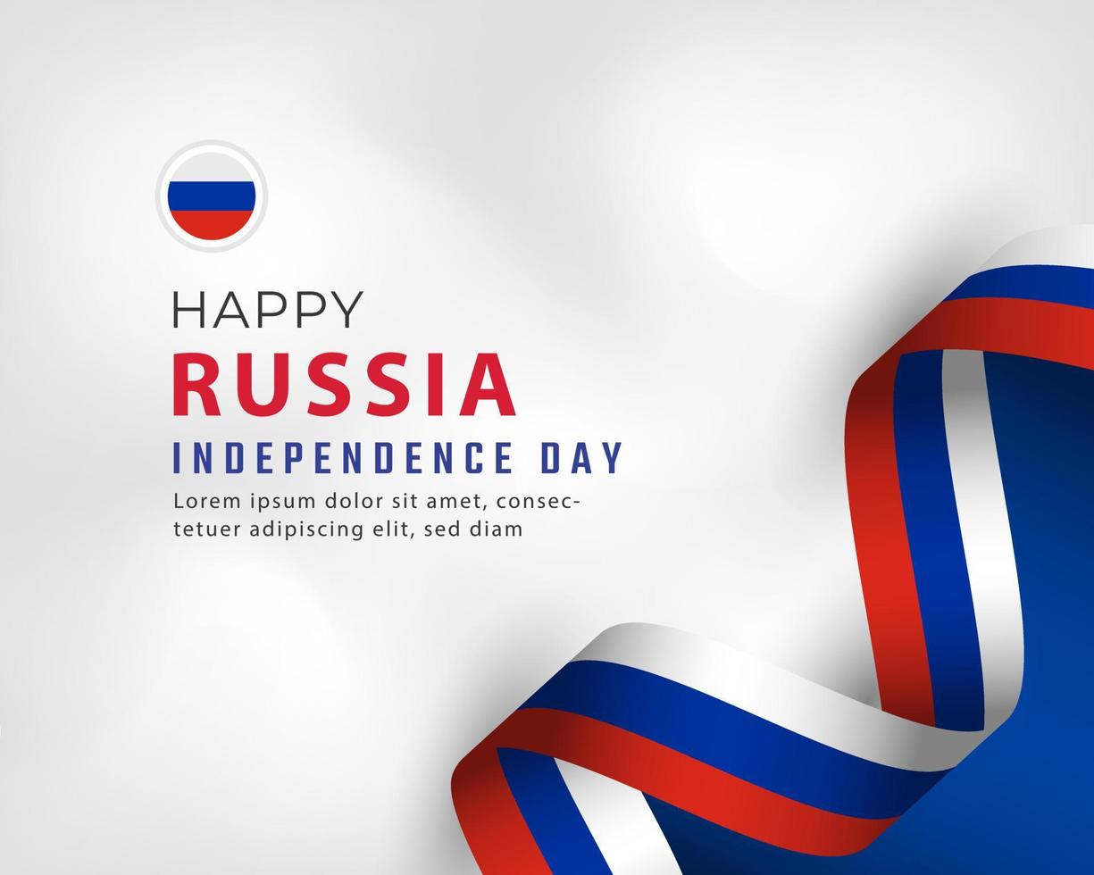 Happy Russia Independence Day June 12th Celebration Vector Design Illustration. Template for Poster, Banner, Advertising, Greeting Card or Print Design Element