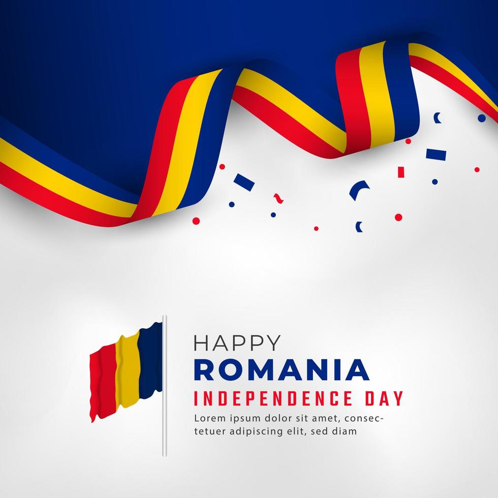 Happy Romania Independence Day May 10th Celebration Vector Design Illustration. Template for Poster, Banner, Advertising, Greeting Card or Print Design Element