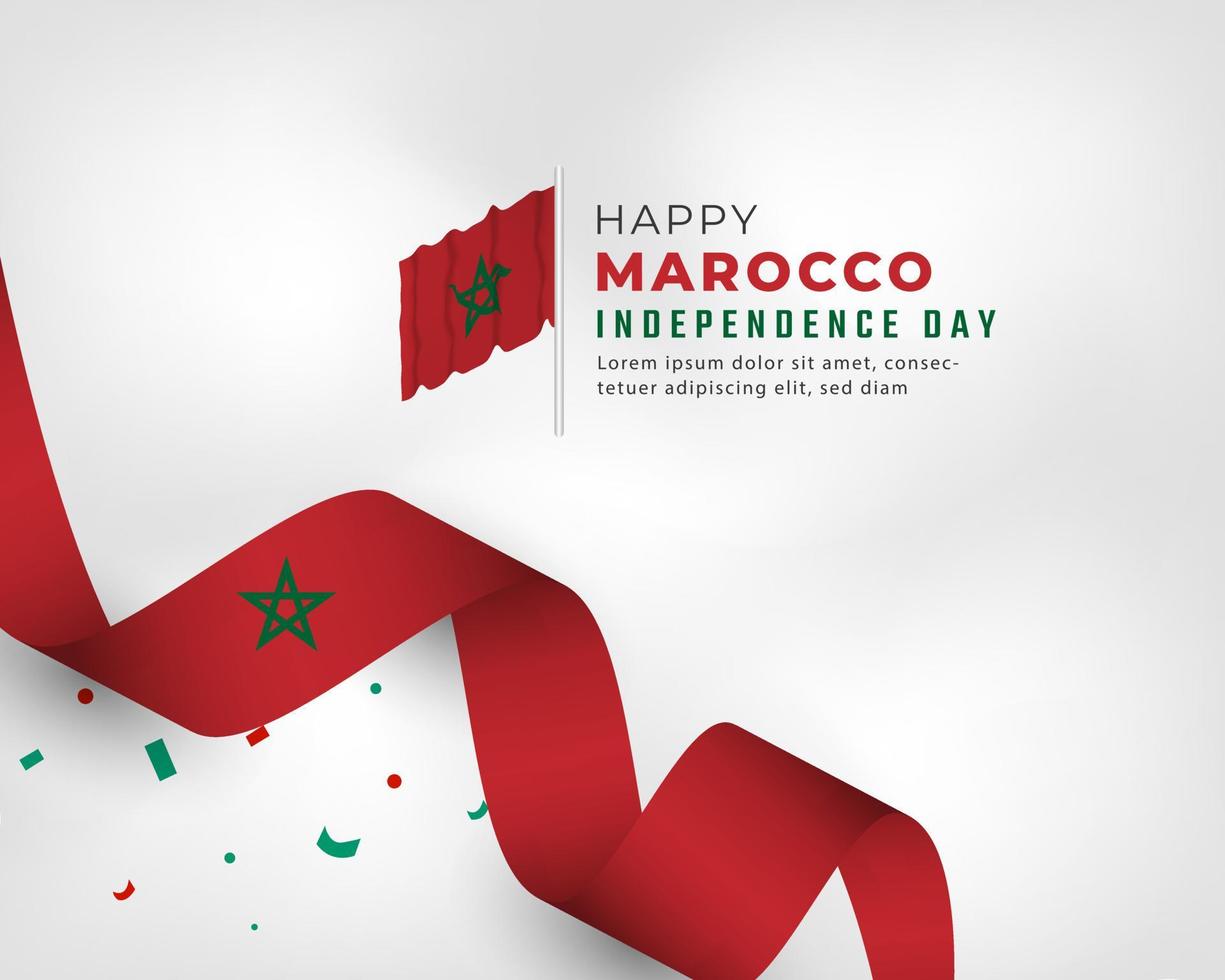 feliz día de la independencia de marocco 18 de noviembre celebración vector diseño ilustración. plantilla para poster, pancarta, publicidad, tarjeta de felicitación o elemento de diseño de impresión