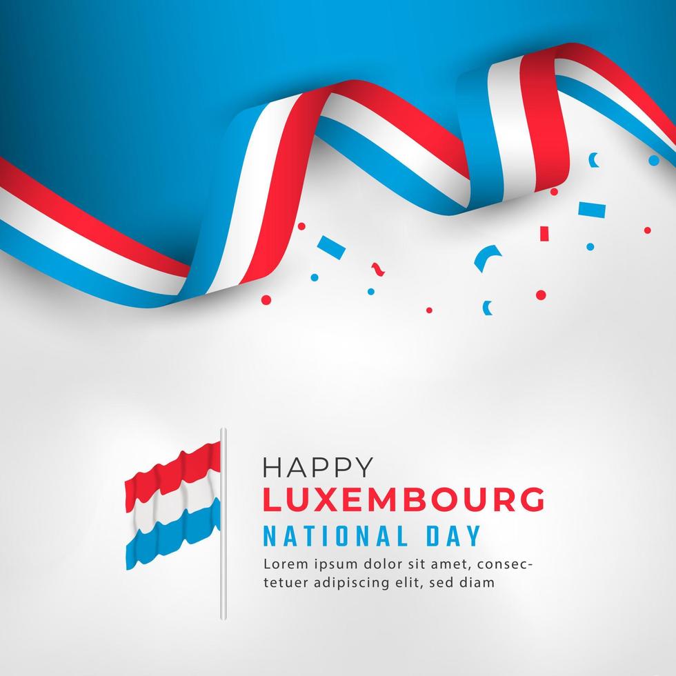 Happy Luxembourg National Day June 23th Celebration Vector Design Illustration. Template for Poster, Banner, Advertising, Greeting Card or Print Design Element