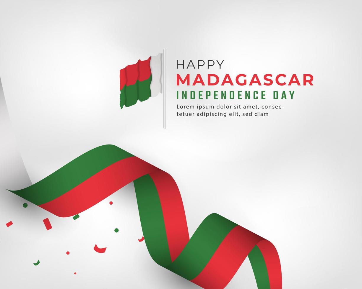 Happy Madagascar Independence Day June 26th Celebration Vector Design Illustration. Template for Poster, Banner, Advertising, Greeting Card or Print Design Element