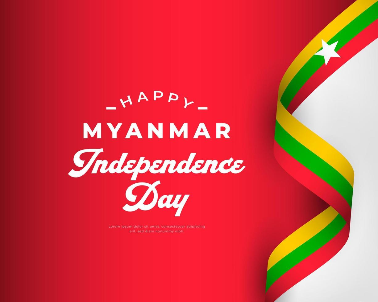 Happy Myanmar Independence Day January 4th Celebration Vector Design Illustration. Template for Poster, Banner, Advertising, Greeting Card or Print Design Element