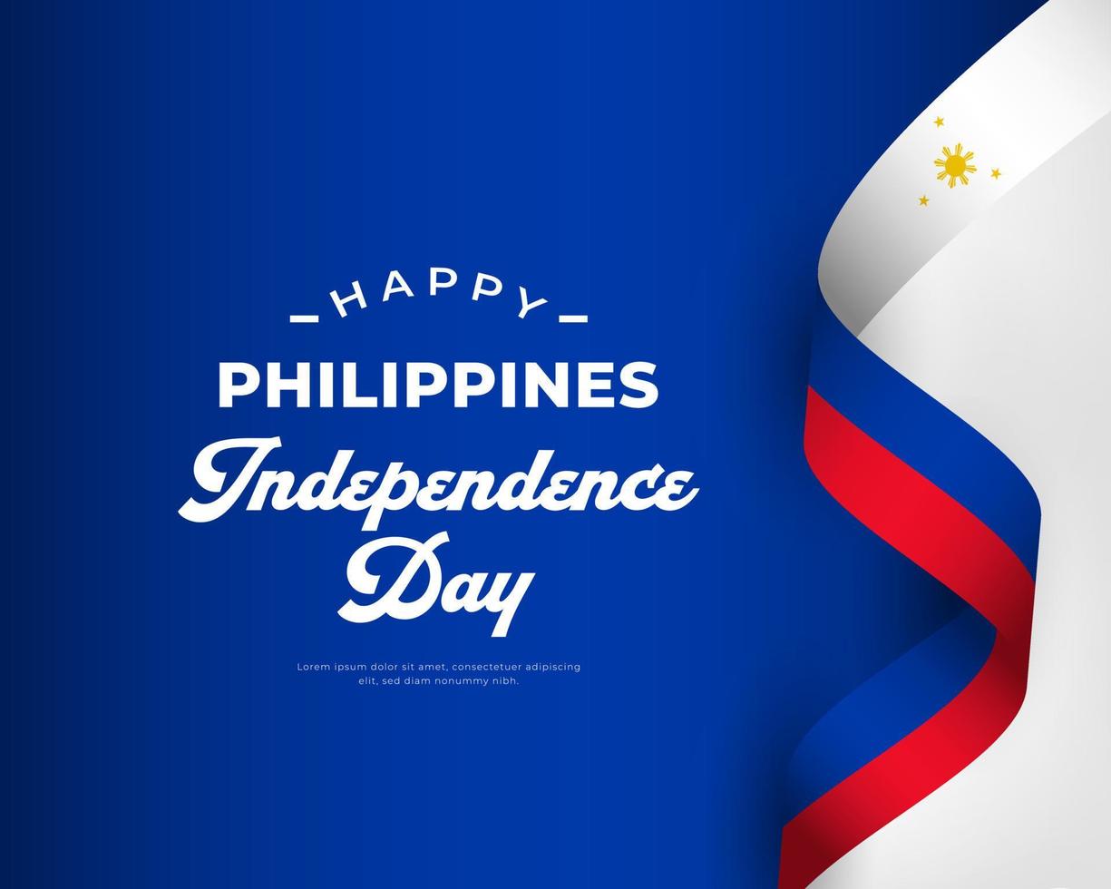 feliz día de la independencia de filipinas 12 de junio celebración ilustración de diseño vectorial. plantilla para poster, pancarta, publicidad, tarjeta de felicitación o elemento de diseño de impresión vector