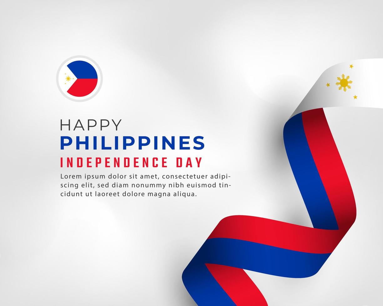 Happy Philippines Independence Day June 12th Celebration Vector Design Illustration. Template for Poster, Banner, Advertising, Greeting Card or Print Design Element