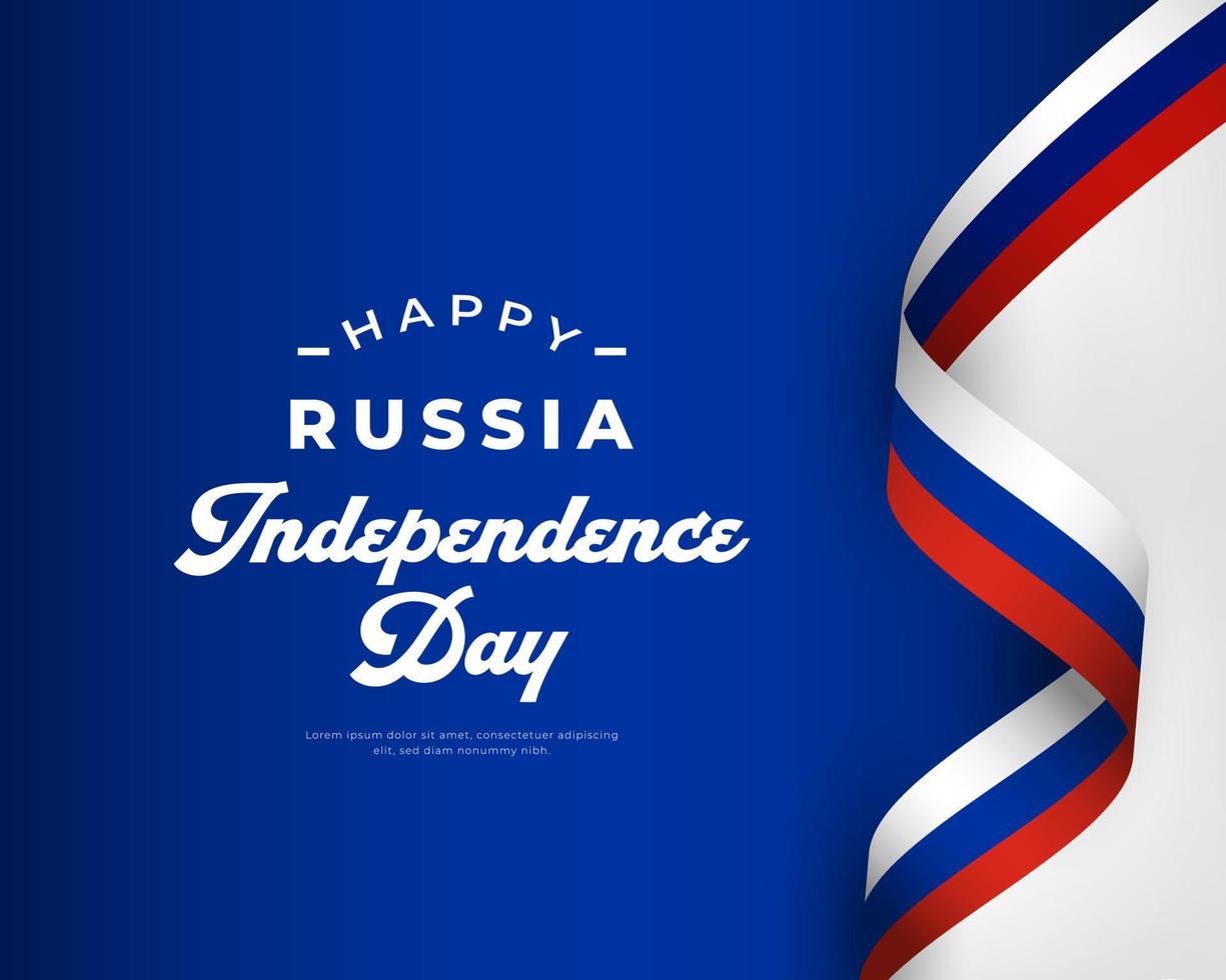 feliz día de la independencia de rusia 12 de junio celebración ilustración de diseño vectorial. plantilla para poster, pancarta, publicidad, tarjeta de felicitación o elemento de diseño de impresión vector