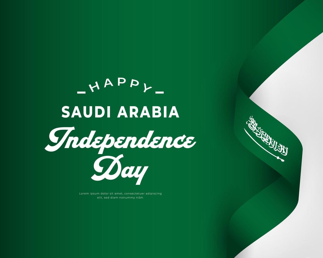 Happy Saudi Arabia National Day September 23th Celebration Vector Design Illustration. Template for Poster, Banner, Advertising, Greeting Card or Print Design Element