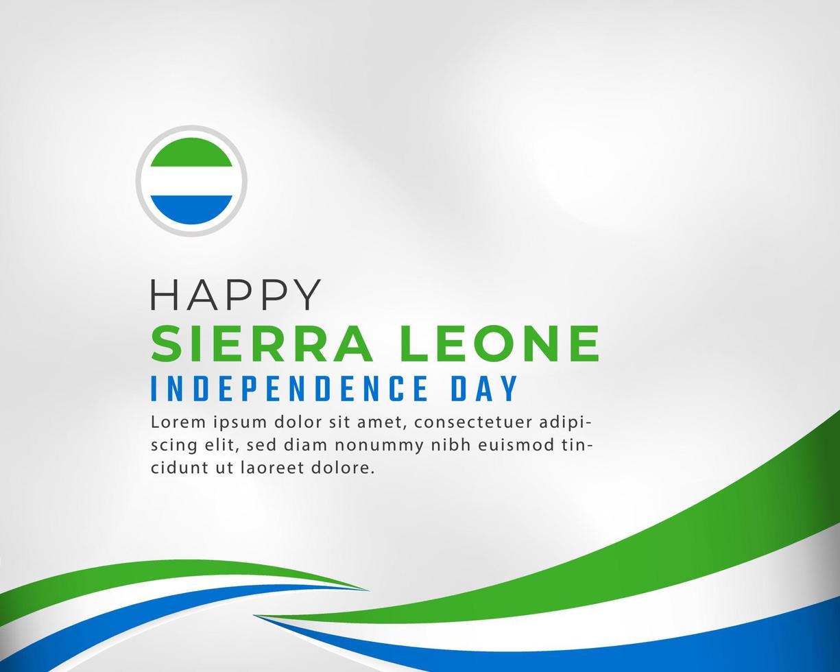 Happy Sierra Leone Independence Day April 27th Celebration Vector Design Illustration. Template for Poster, Banner, Advertising, Greeting Card or Print Design Element