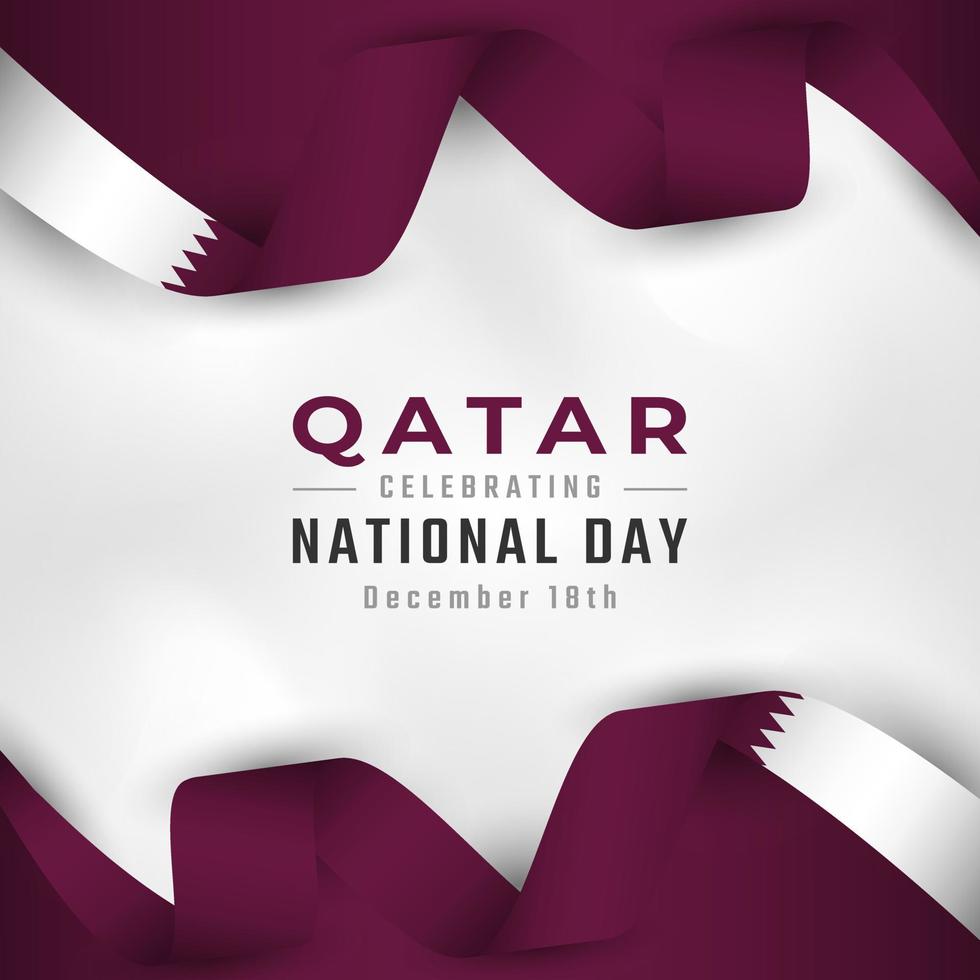 Happy Qatar National Day December 18th Celebration Vector Design Illustration. Template for Poster, Banner, Advertising, Greeting Card or Print Design Element