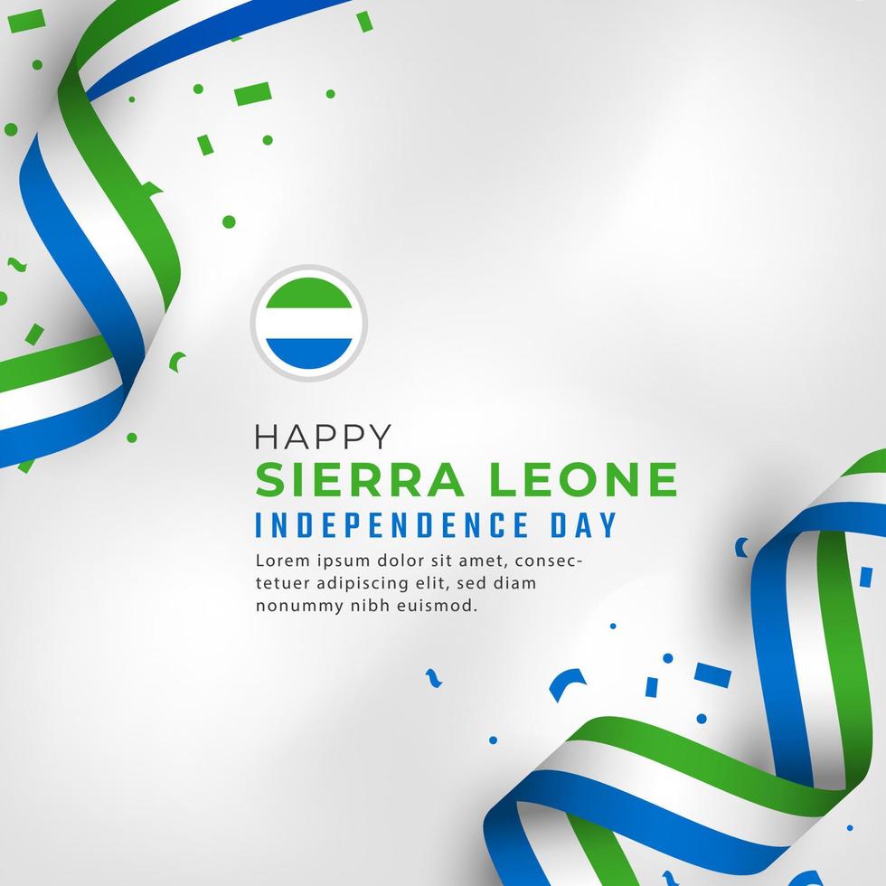 Happy Sierra Leone Independence Day April 27th Celebration Vector Design Illustration. Template for Poster, Banner, Advertising, Greeting Card or Print Design Element