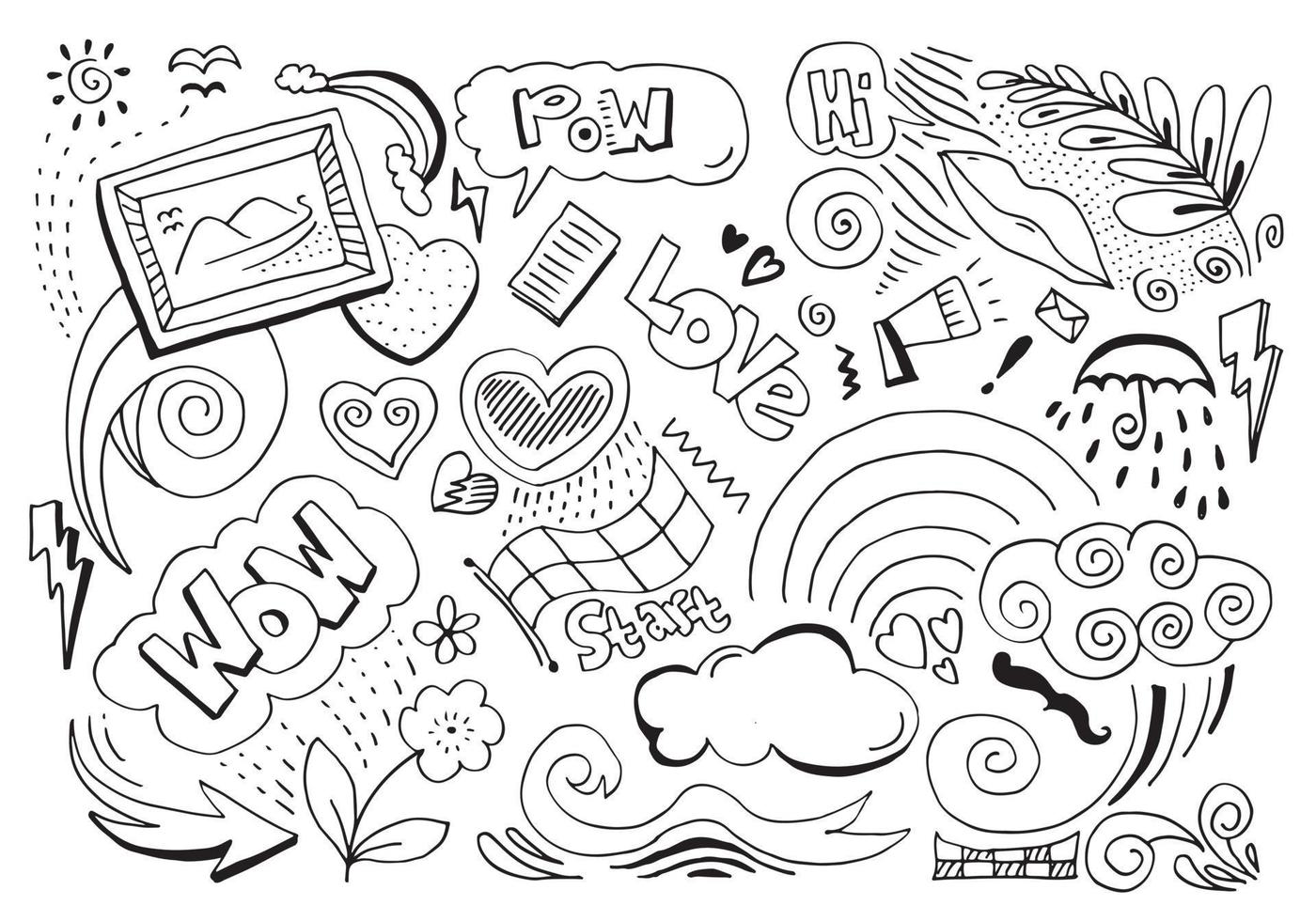 Creative art doodles hand drawn Design illustration for design element