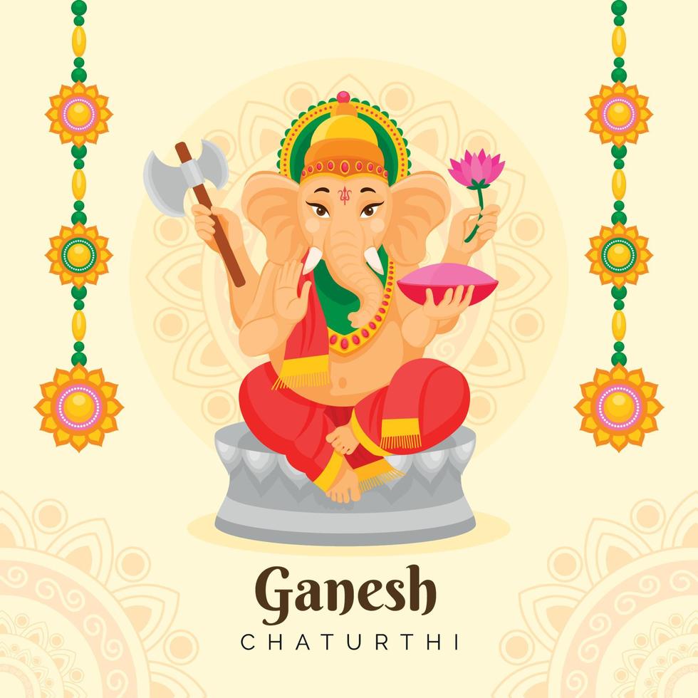 feliz ganesh chaturthi vector