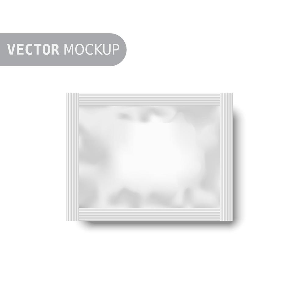 White matte paper sachet. Photo-realistic packaging mockup template. vector