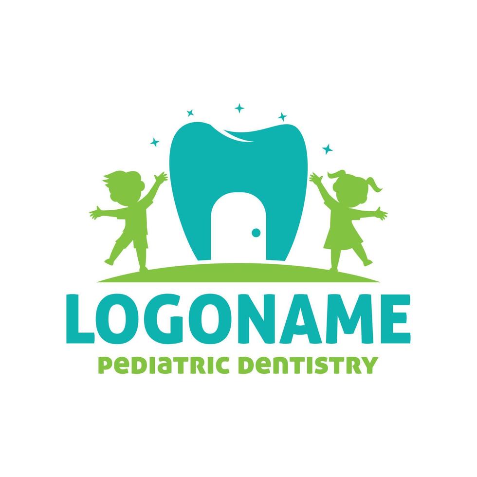 Pediatric dentistry logo template, dental logo vector