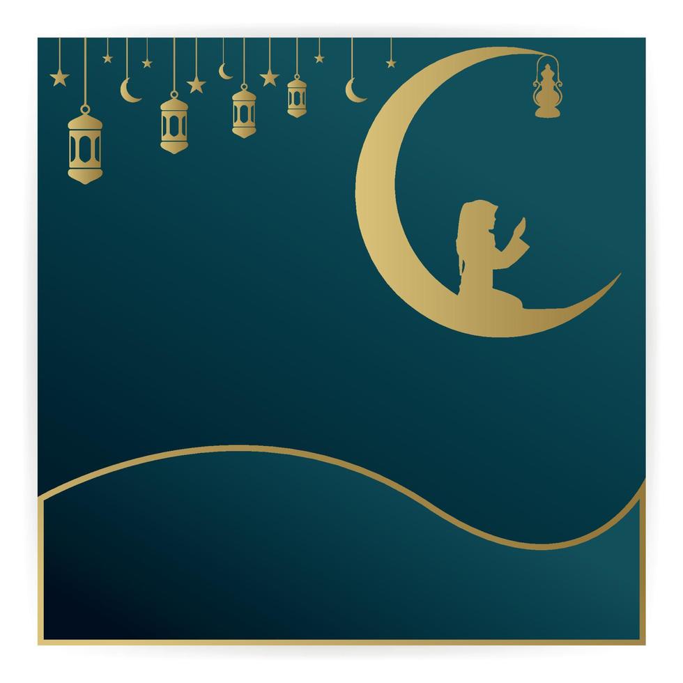 diseño de fondo de banner de publicación de redes sociales de ramadan eid o eid al adha vector