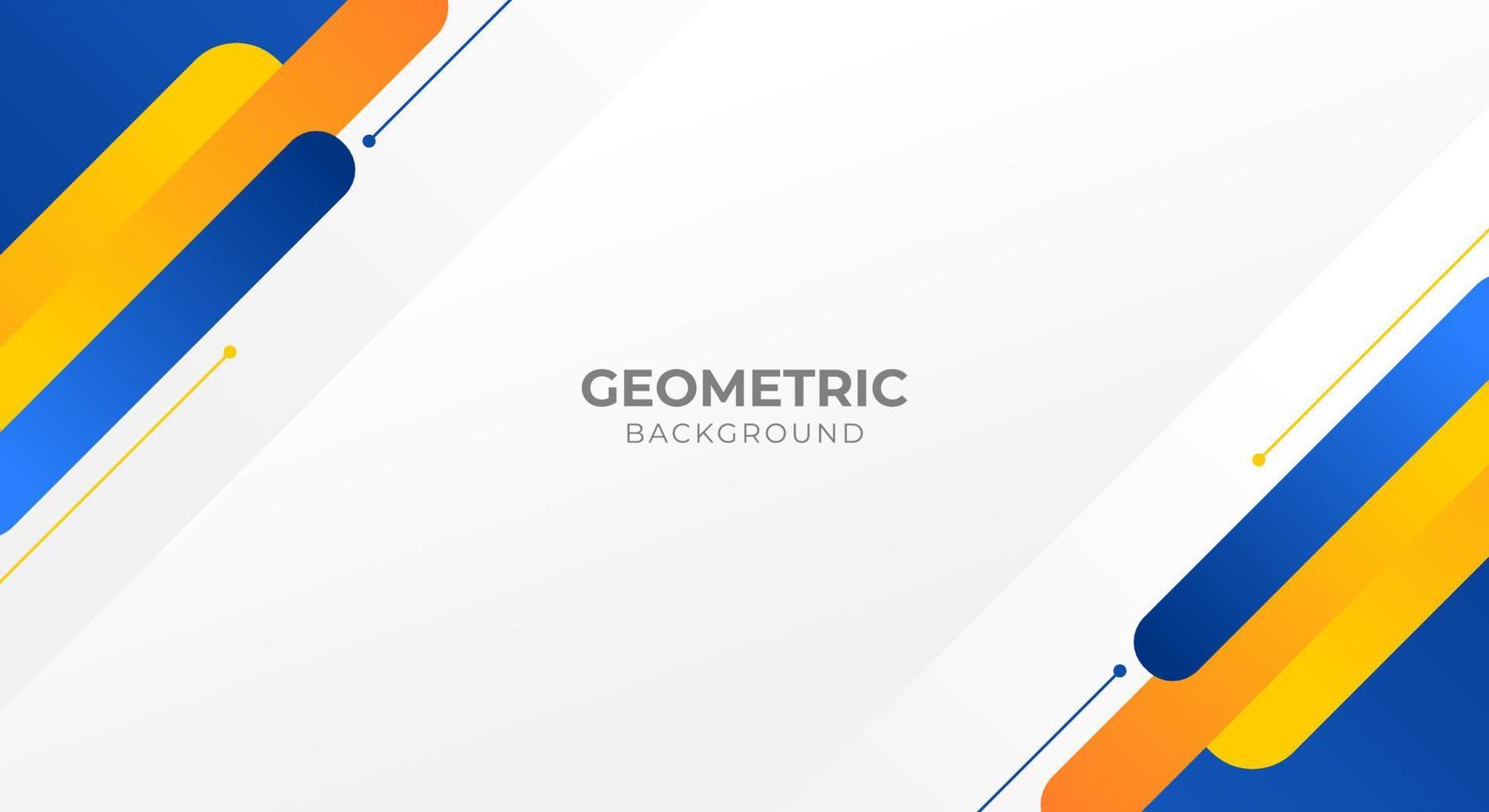 fondo blanco con forma geométrica azul naranja vector