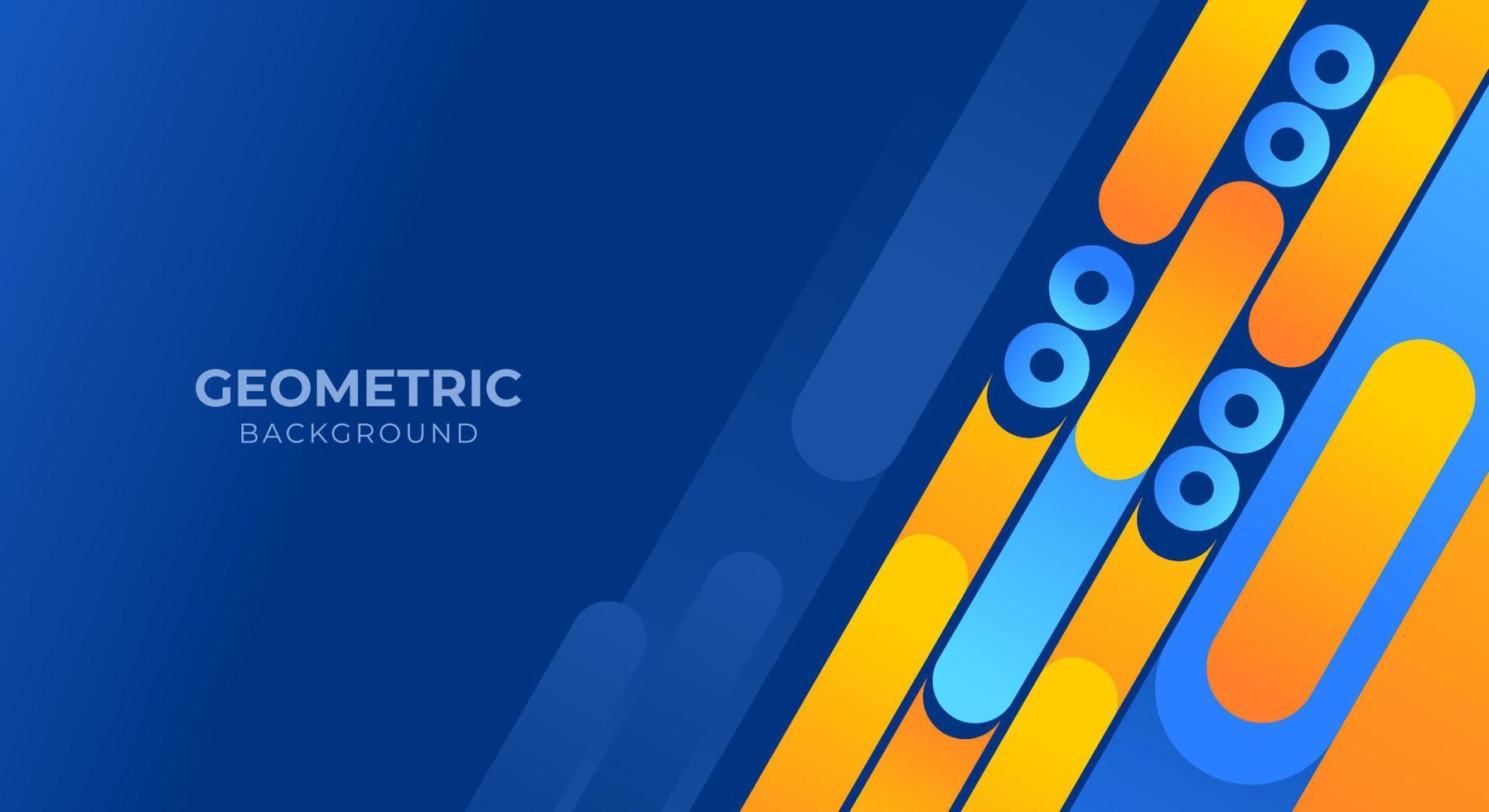 blue geometric background design vector