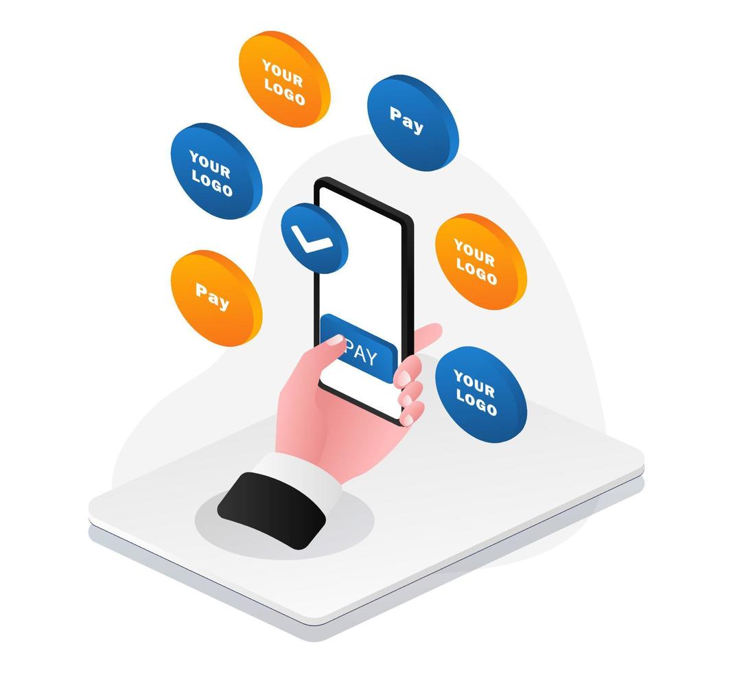transacciones de pago con teléfonos inteligentes vector