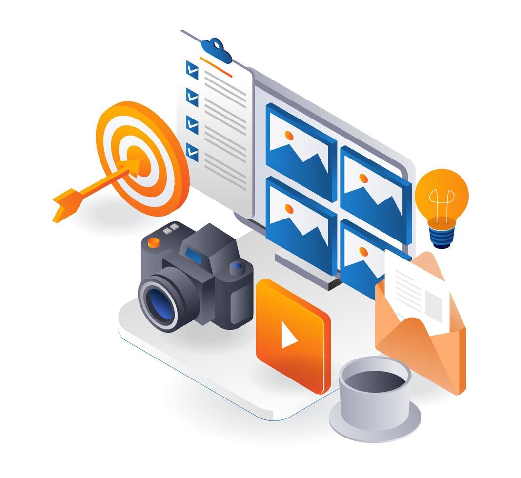 Photographic portfolio for content creators vector