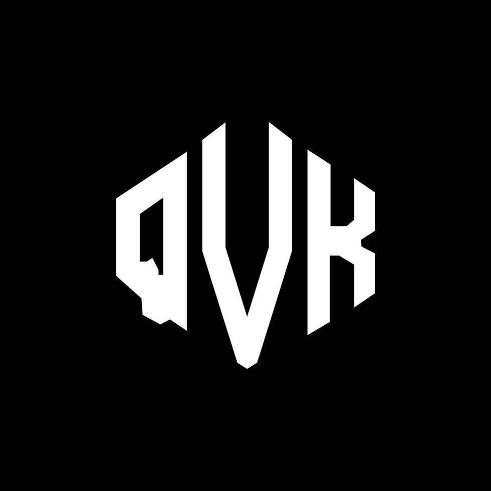 diseño de logotipo de letra qvk con forma de polígono. qvk polígono y diseño de logotipo en forma de cubo. qvk hexágono vector logo plantilla colores blanco y negro. Monograma qvk, logotipo empresarial y inmobiliario.