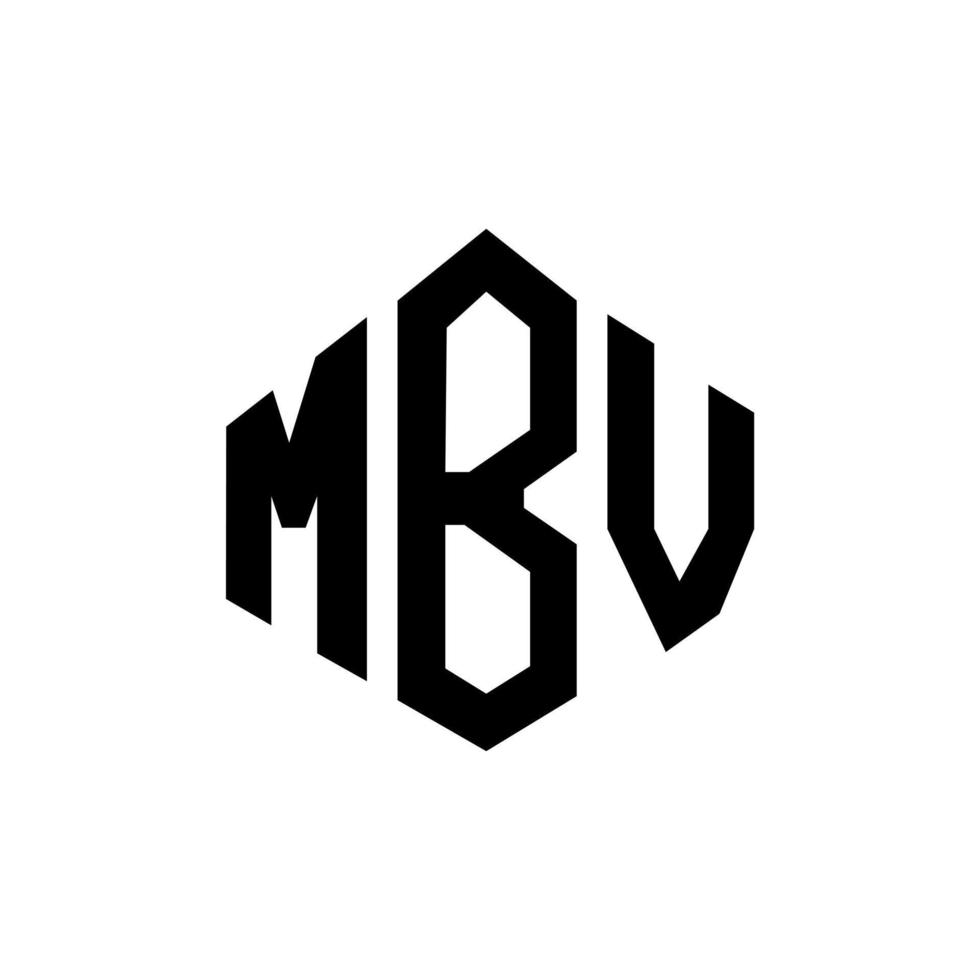 MBV letter logo design with polygon shape. MBV polygon and cube shape logo design. MBV hexagon