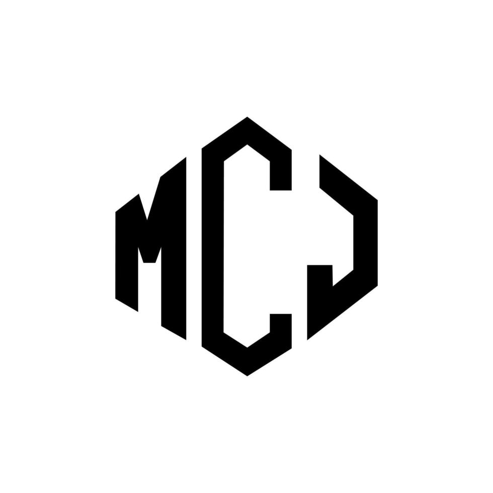 MCJ letter logo design with polygon shape. MCJ polygon and cube shape logo design. MCJ hexagon vector logo template white and black colors. MCJ monogram, business and real estate logo.