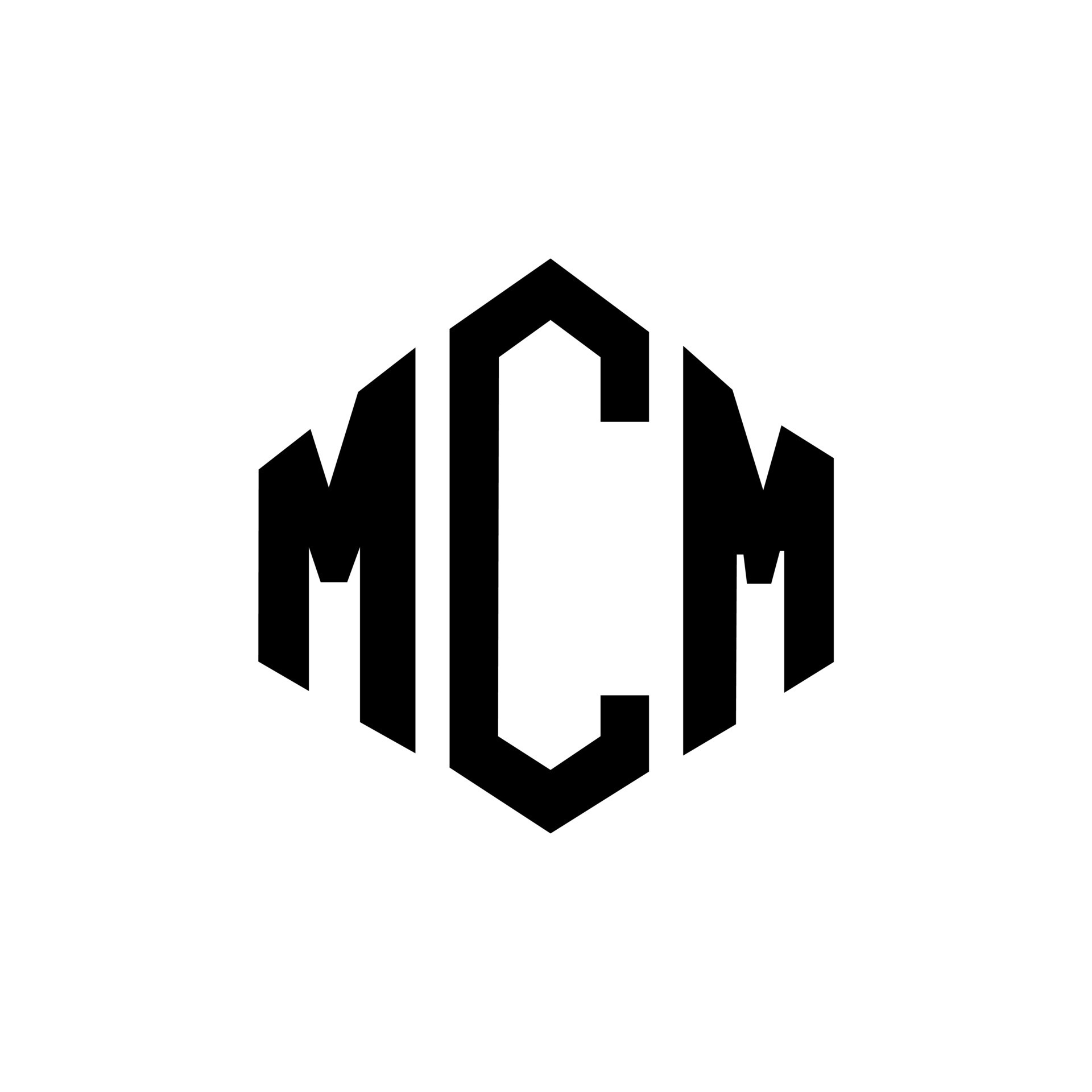 MCM letter logo design with polygon shape. MCM polygon and cube shape logo  design. MCM hexagon vector logo template white and black colors. MCM  monogram, business and real estate logo. 9160843 Vector