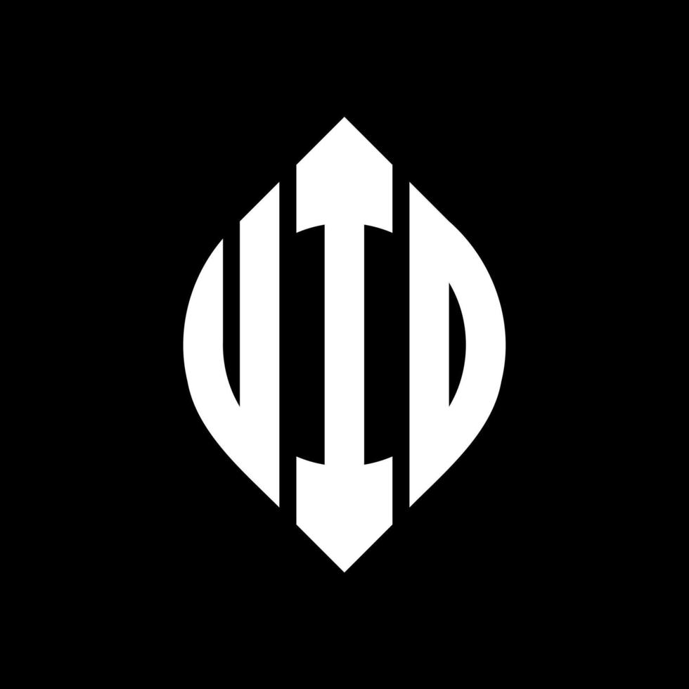 diseño de logotipo de letra de círculo uid con forma de círculo y elipse. letras de elipse fluidas con estilo tipográfico. las tres iniciales forman un logo circular. vector de marca de letra de monograma abstracto de emblema de círculo uid.