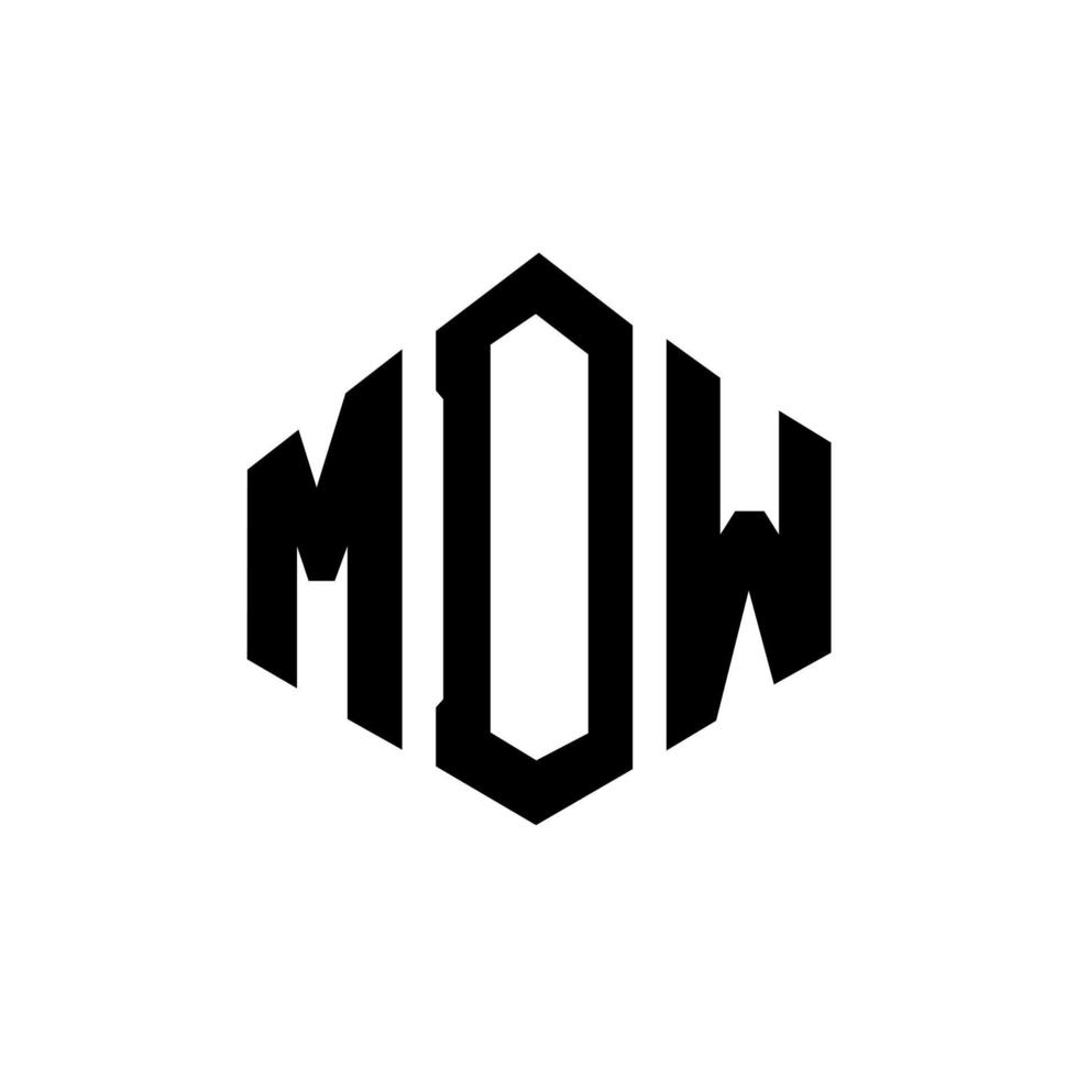 diseño de logotipo de letra mdw con forma de polígono. mdw polígono y diseño de logotipo en forma de cubo. plantilla de logotipo vectorial hexagonal mdw colores blanco y negro. monograma mdw, logotipo comercial e inmobiliario. vector