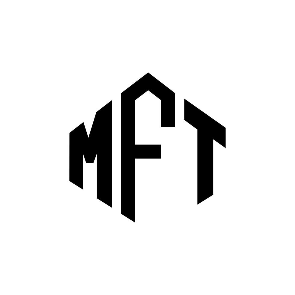 diseño de logotipo de letra mft con forma de polígono. Diseño de logotipo en forma de cubo y polígono mft. plantilla de logotipo vectorial hexagonal mft colores blanco y negro. Monograma mft, logotipo comercial e inmobiliario. vector