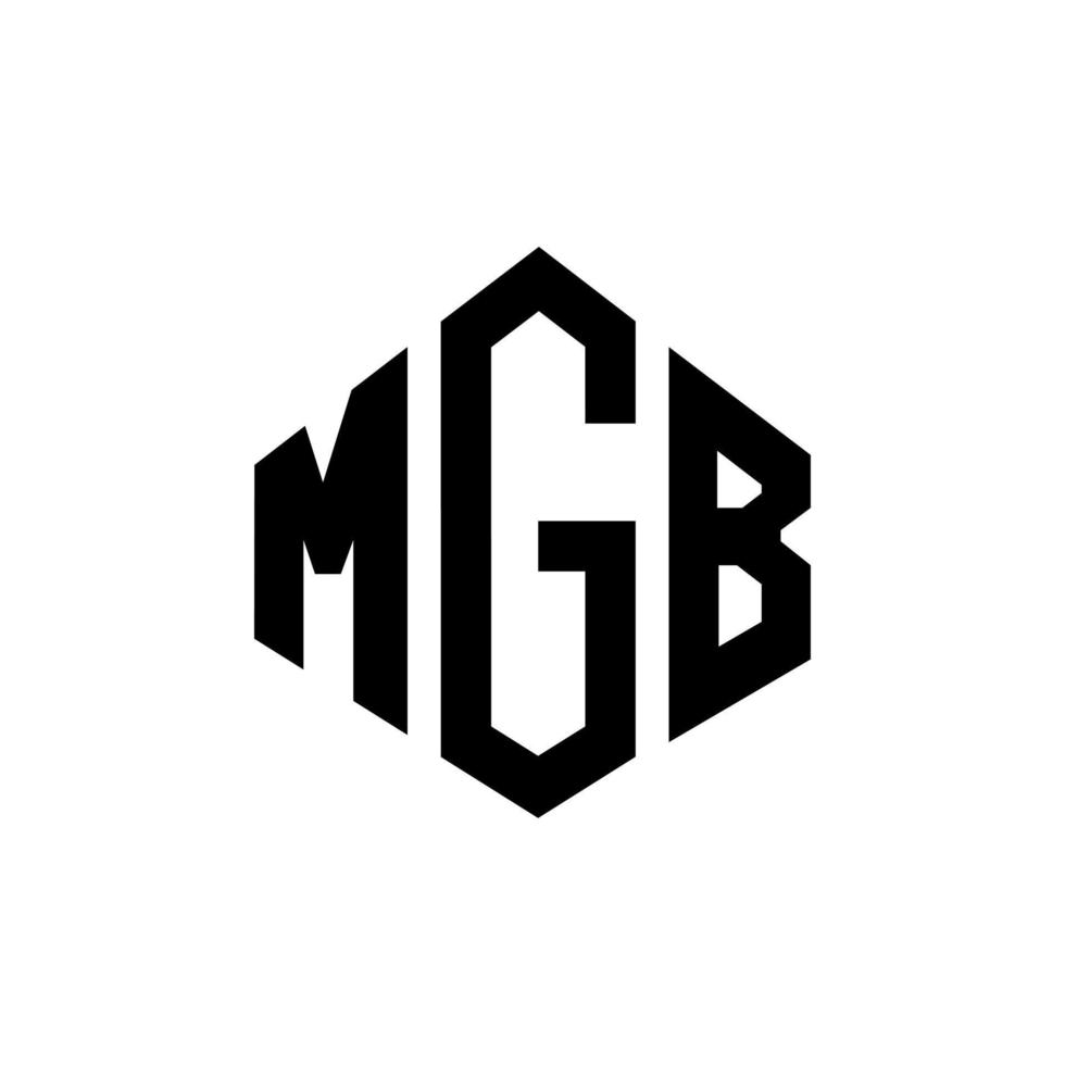 MGB letter logo design with polygon shape. MGB polygon and cube shape logo design. MGB hexagon vector logo template white and black colors. MGB monogram, business and real estate logo.