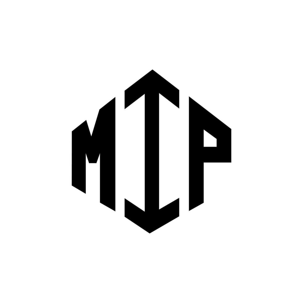 diseño de logotipo de letra mip con forma de polígono. diseño de logotipo en forma de cubo y polígono mip. mip hexagon vector logo plantilla colores blanco y negro. monograma mip, logotipo empresarial y inmobiliario.