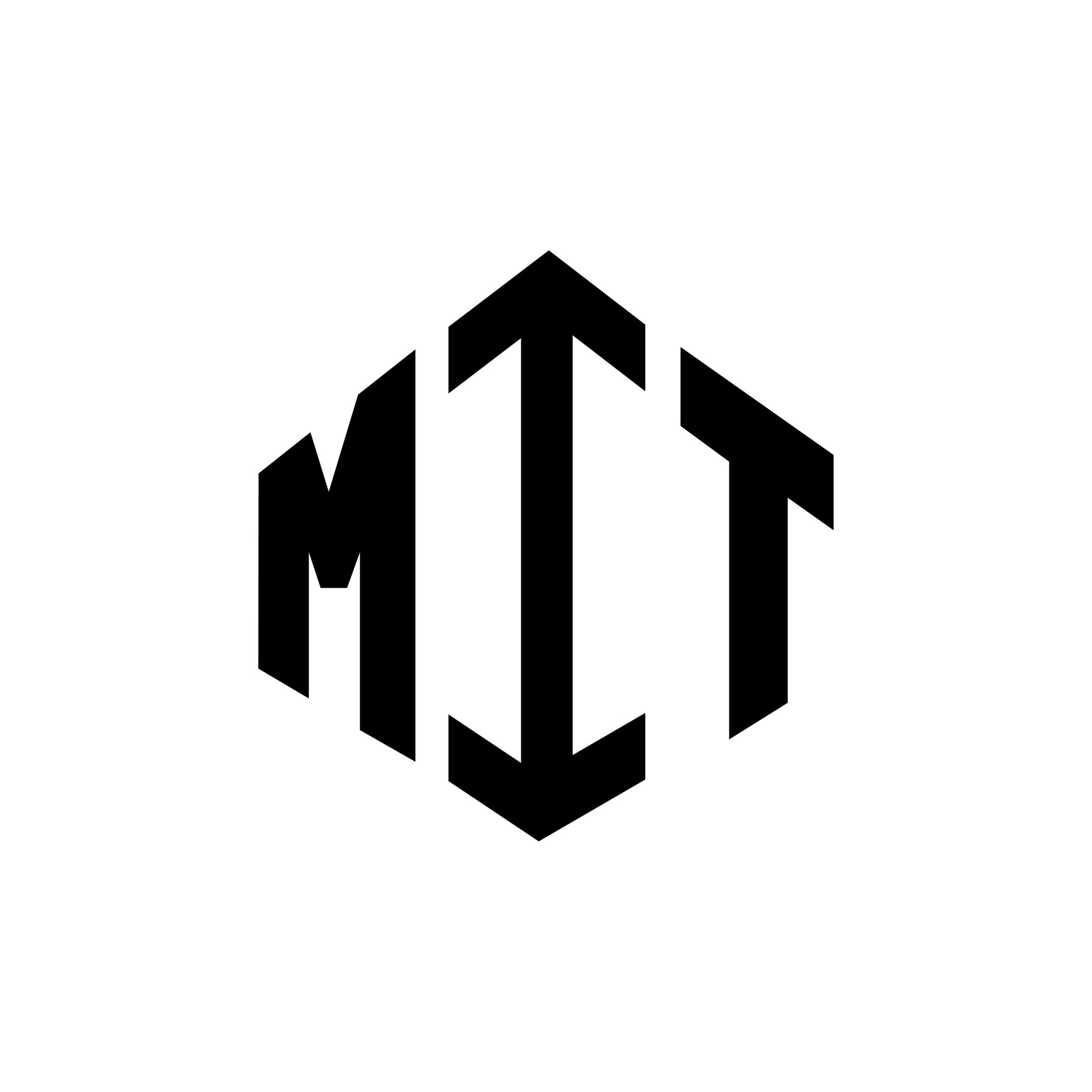 diseño de logotipo de letra mit con forma de polígono. con diseño de