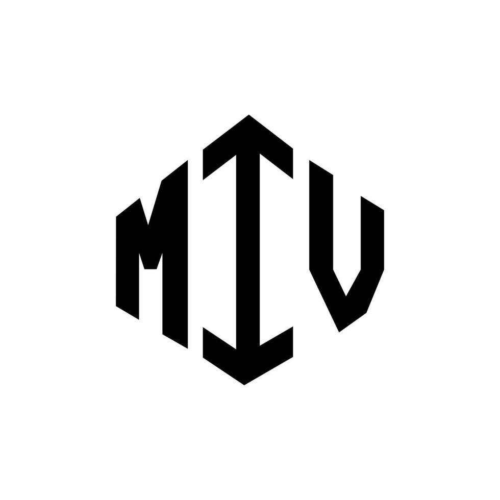 MIV letter logo design with polygon shape. MIV polygon and cube shape logo design. MIV hexagon vector logo template white and black colors. MIV monogram, business and real estate logo.