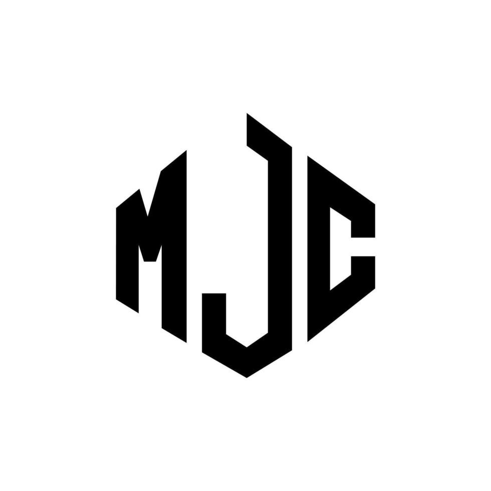 MJC letter logo design with polygon shape. MJC polygon and cube shape logo design. MJC hexagon vector logo template white and black colors. MJC monogram, business and real estate logo.