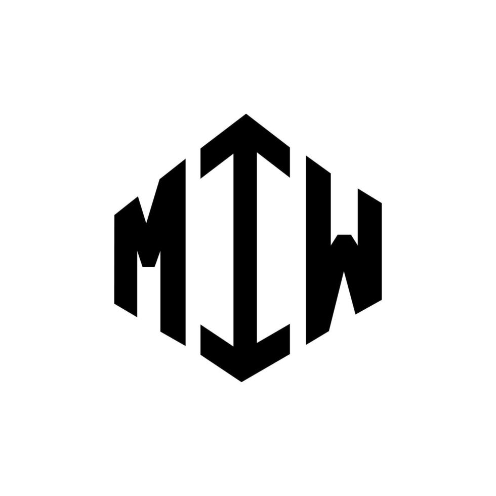 MIW letter logo design with polygon shape. MIW polygon and cube shape logo design. MIW hexagon vector logo template white and black colors. MIW monogram, business and real estate logo.