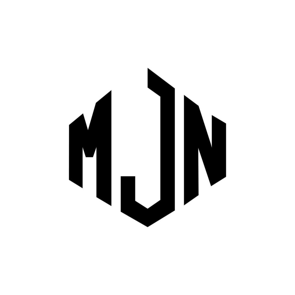 Diseño de logotipo de letra mjn con forma de polígono. mjn polígono y diseño de logotipo en forma de cubo. plantilla de logotipo vectorial hexagonal mjn colores blanco y negro. monograma mjn, logotipo empresarial y inmobiliario. vector